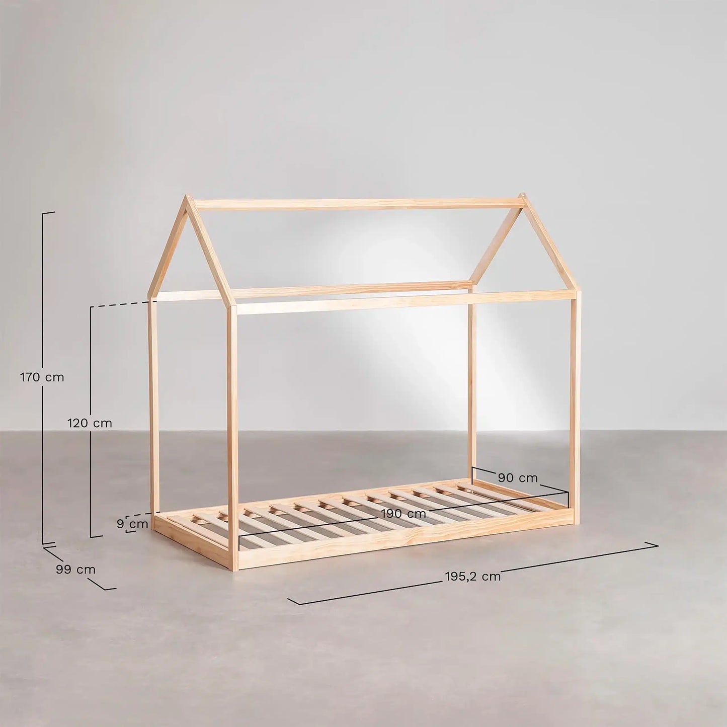 Cama Montessori Luminello de Madera Nativa Solida hecho en Chile