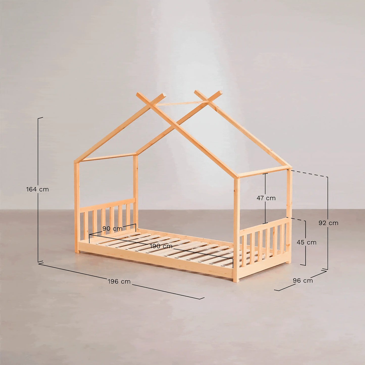 Cama Montessori de Madera Nativa Solida hecho en Chile