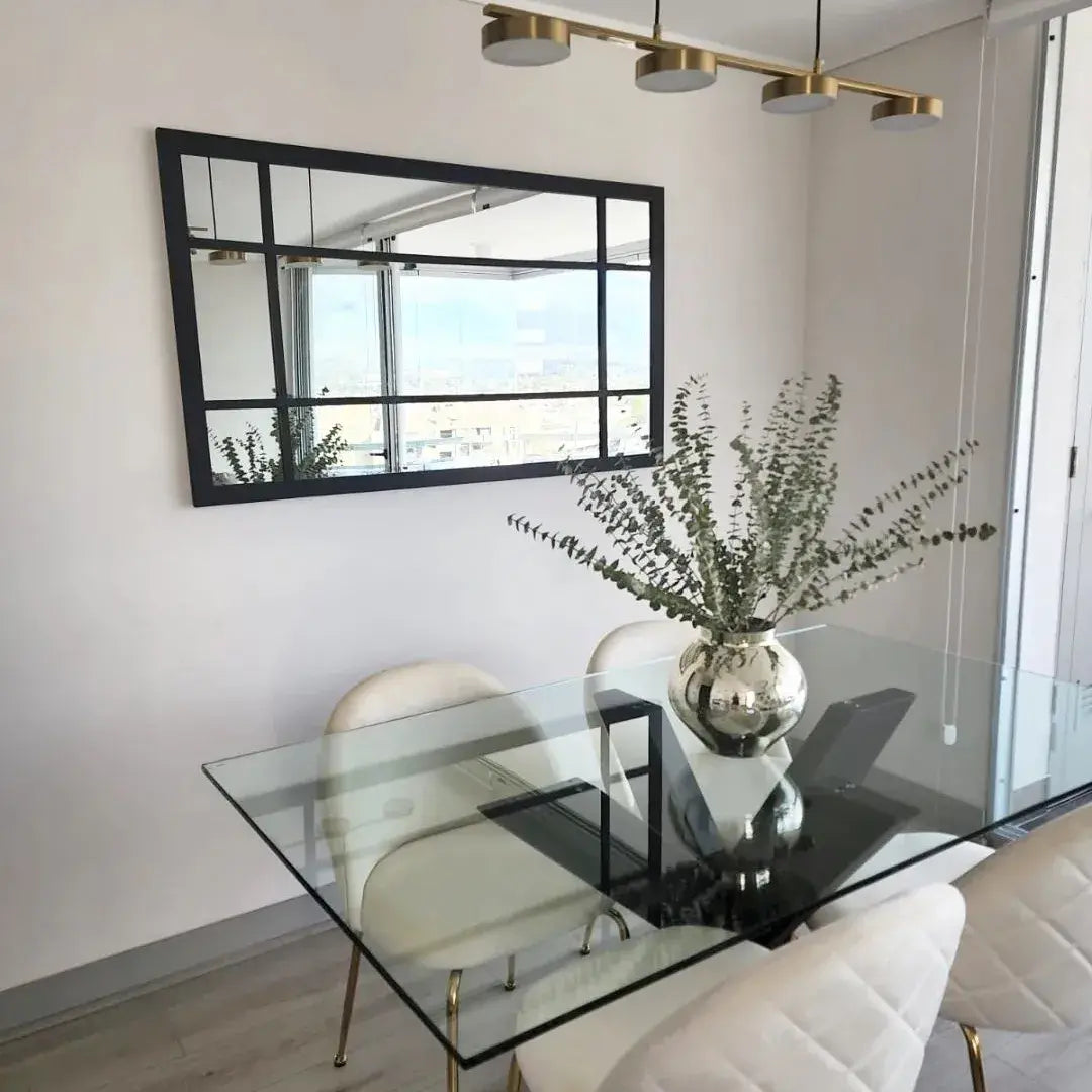 Mesa de comedor Montesilvano de vidrio en Madera Nativa Solida hecho en Chile