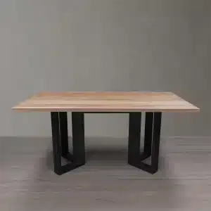 Mesa de comedor Finestra lenga natural base negra